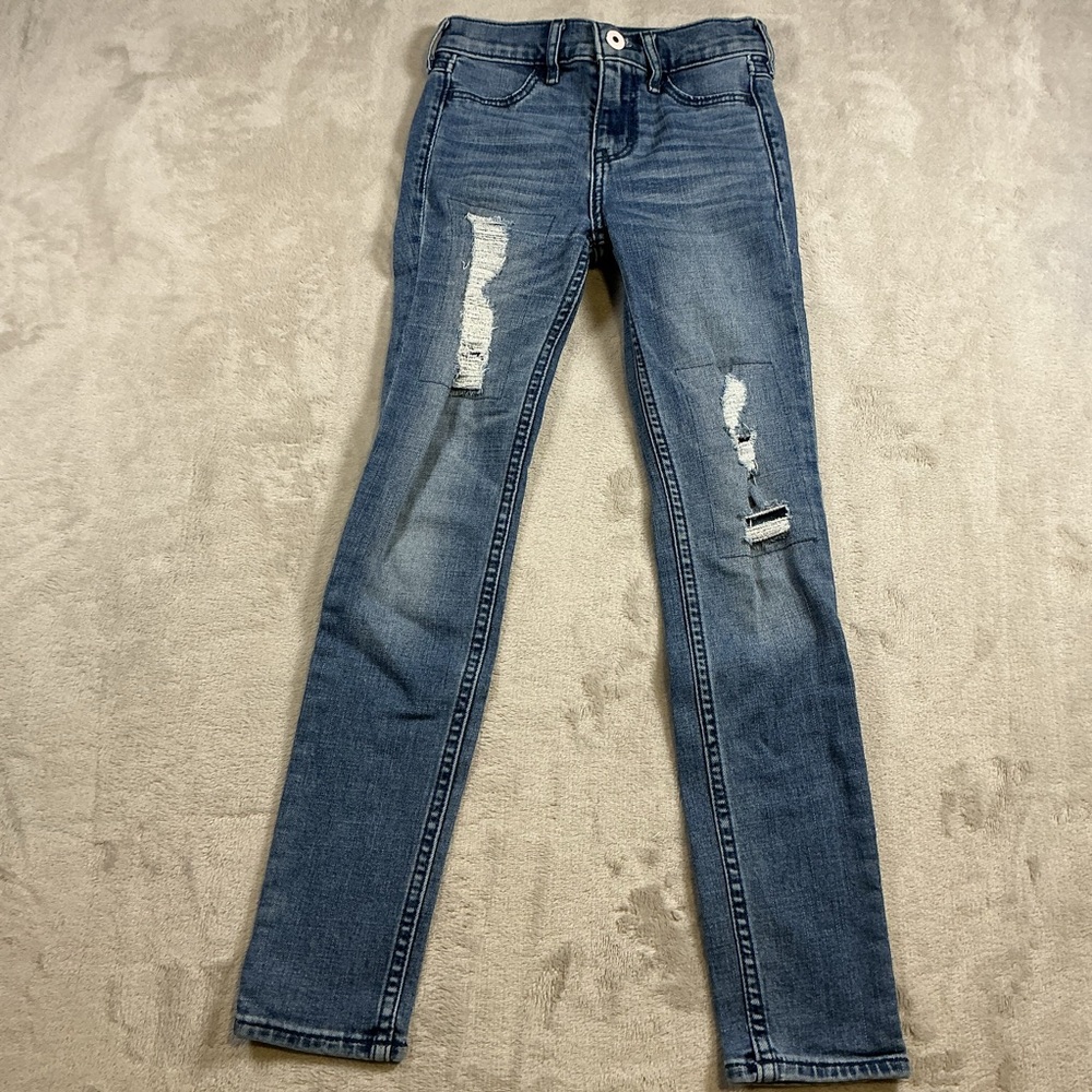 Abercrombie & Fitch Kids Girls Cute StretchDistressed  Skinny Jeans Size 10 slim